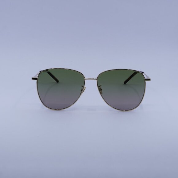 Saint Laurent SL328/K 007 Sunglasses Gold Aviator Frame, Green Lenses - Picture 4 of 10